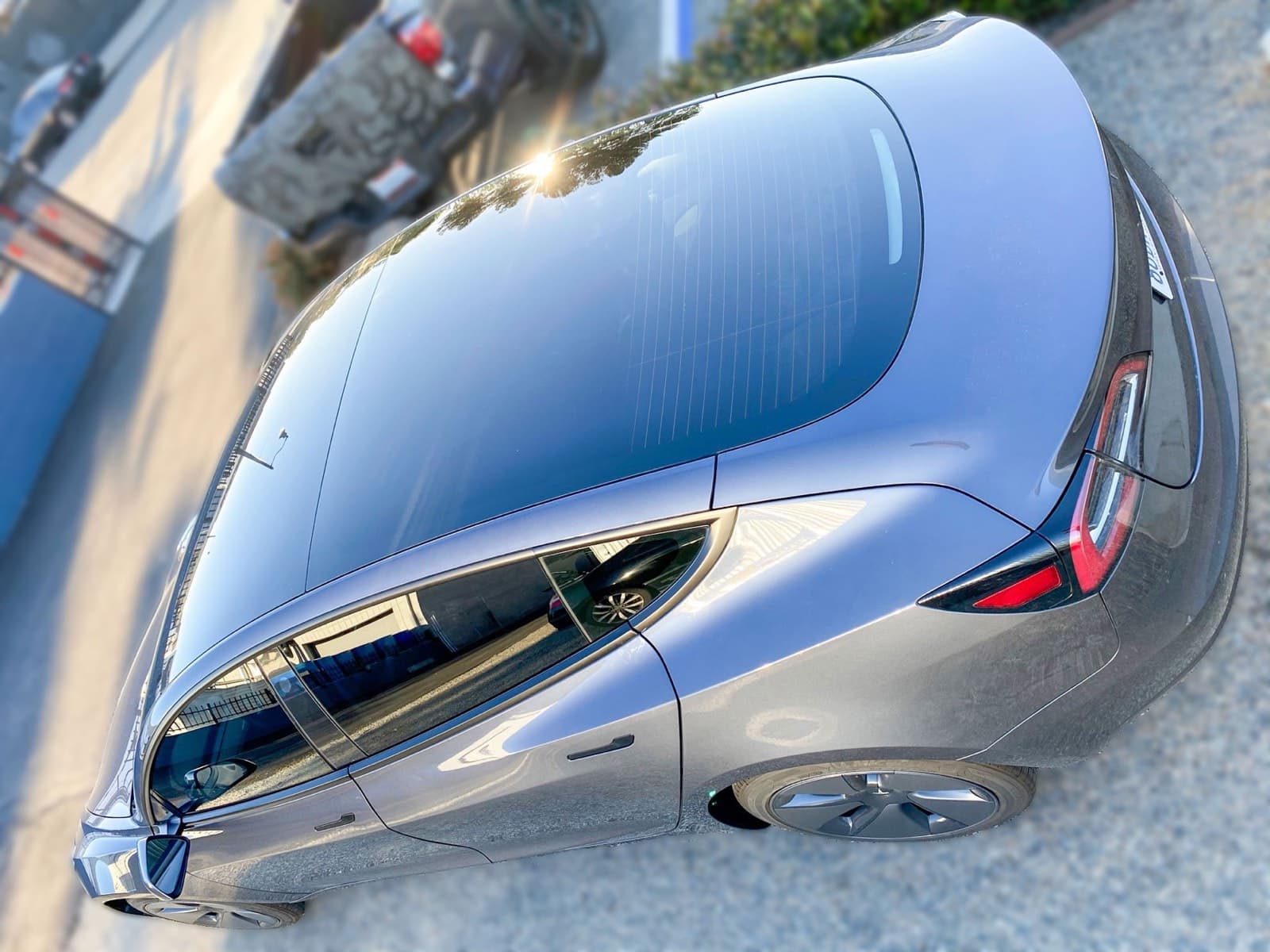 Tesla Model 3 one-piece rear glass tint installation in Orange County