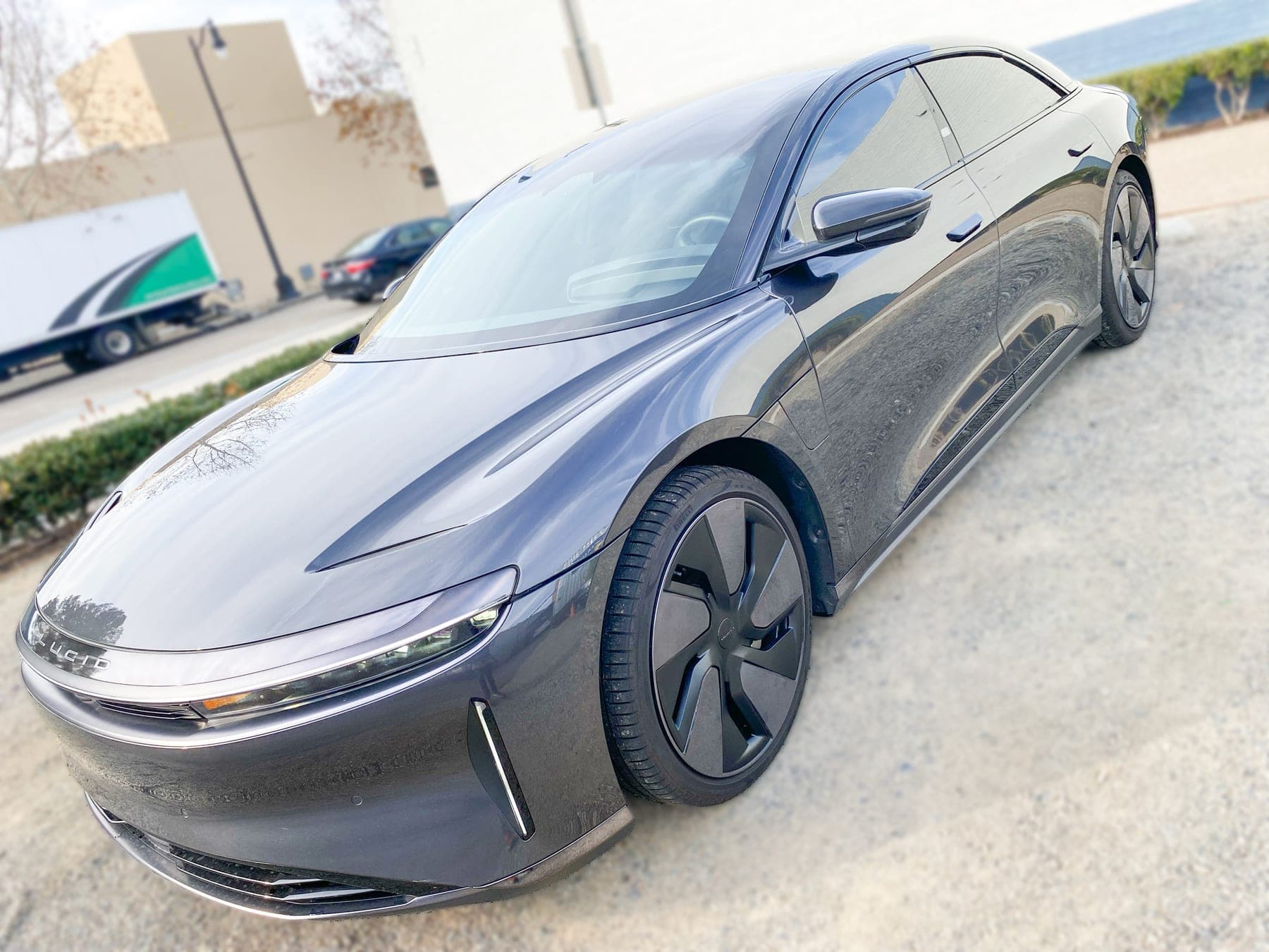 Gray Lucid Air with ceramic window tint installed by OC House of Tint