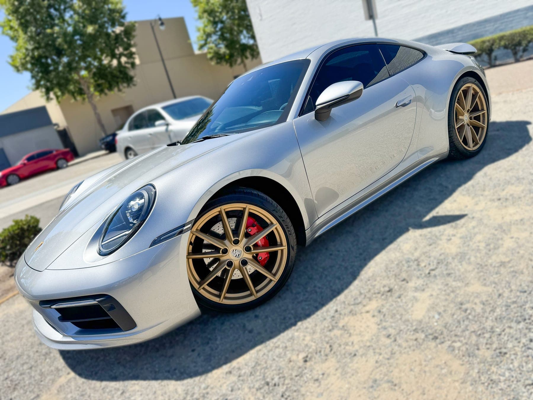 White Porsche 911 Carrera with ceramic window tint installed by OC House of Tint