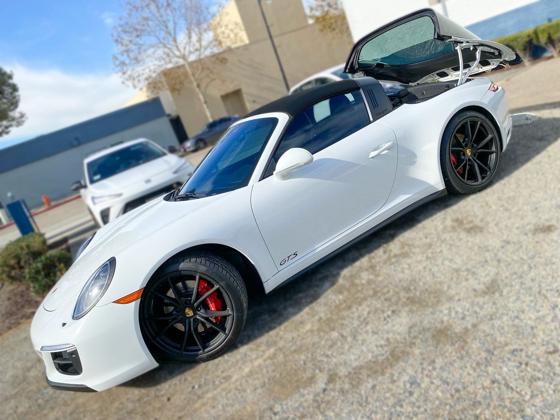 White Porsche 911 Targa with window tint installed by OC House of Tint