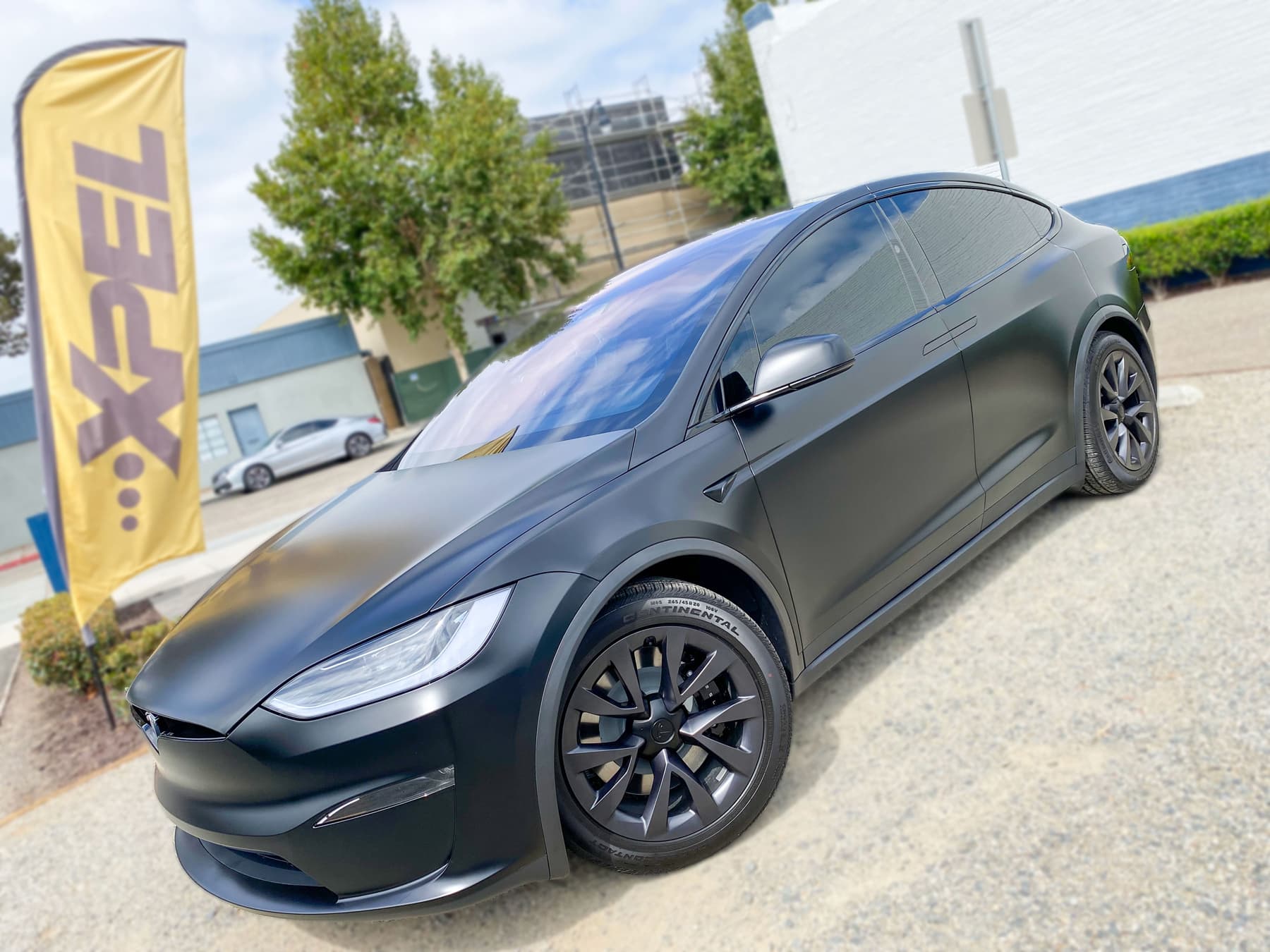 Matte gray Tesla Model X with paint protection film installed by OC House of Tint