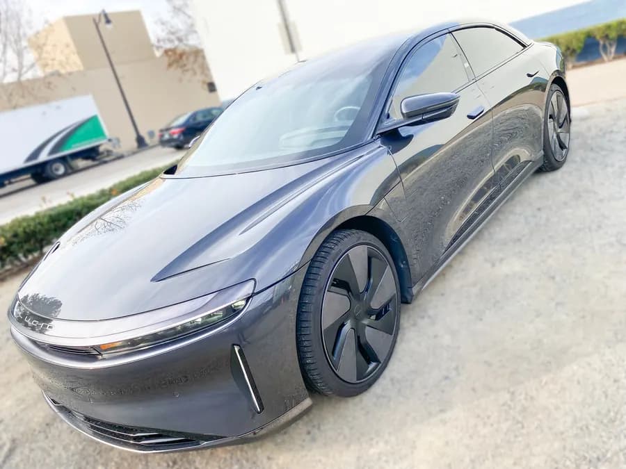 Lucid Air with ceramic window tint installed by OC House of Tint