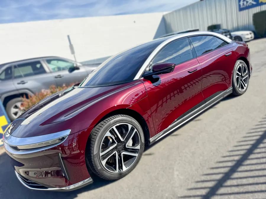 Lucid Air with ceramic window tint installed by OC House of Tint