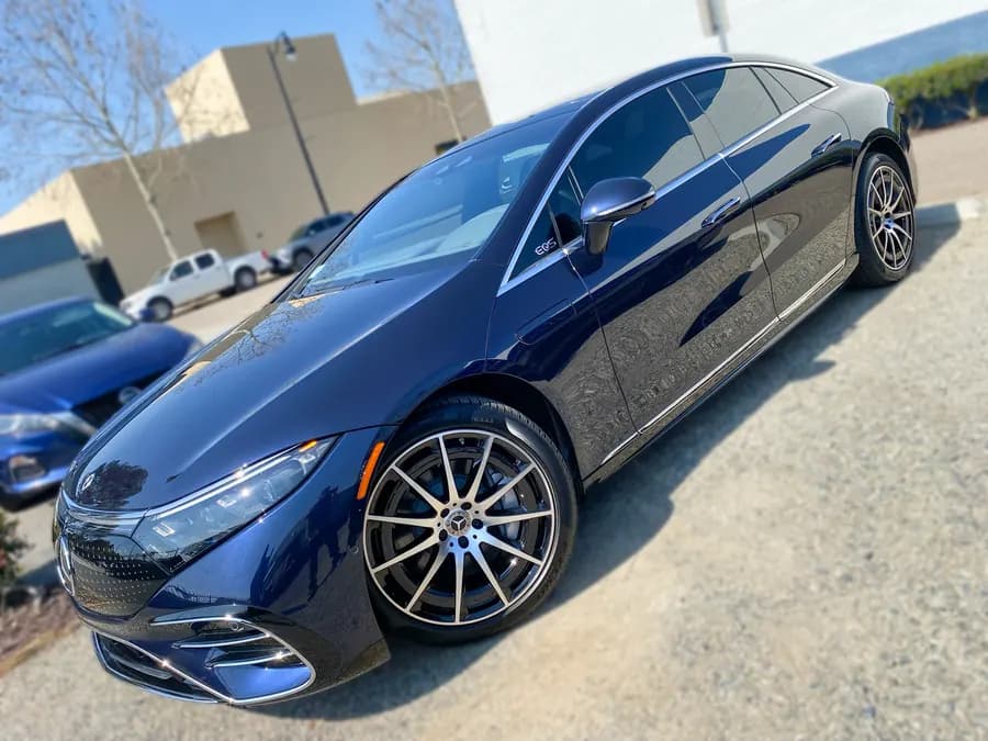 Mercedes-Benz EQS Sedan with ceramic window tint installed by OC House of Tint