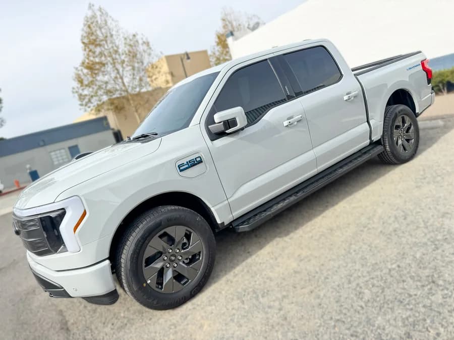 Ford F-150 Lightning with window tint installed by OC House of Tint