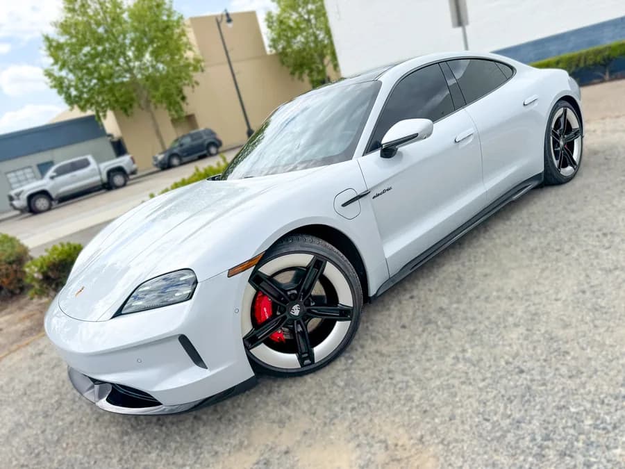 Porsche Taycan with window tint installed by OC House of Tint