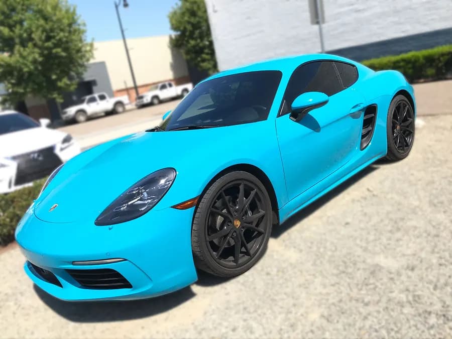 Porsche 718 Cayman with window tint installed by OC House of Tint