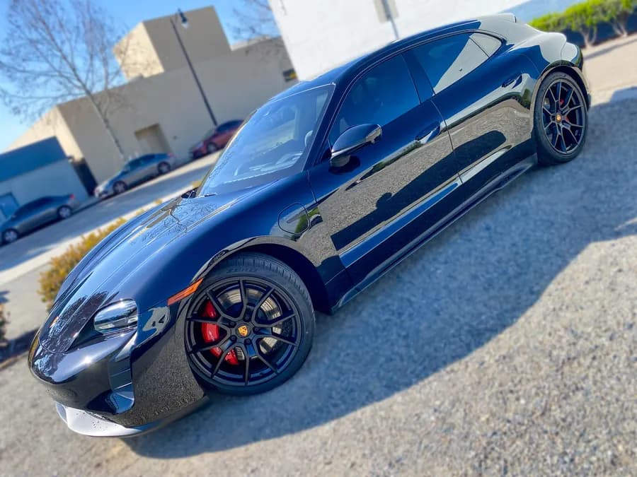 Porsche Taycan with window tint installed by OC House of Tint