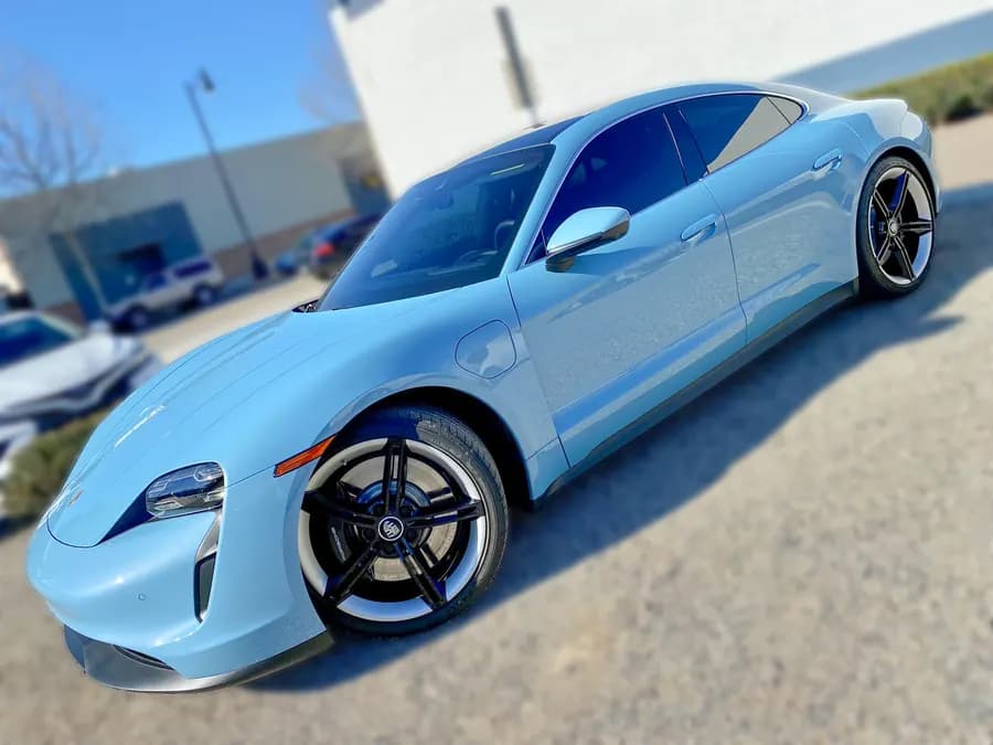 Porsche Taycan with window tint installed by OC House of Tint