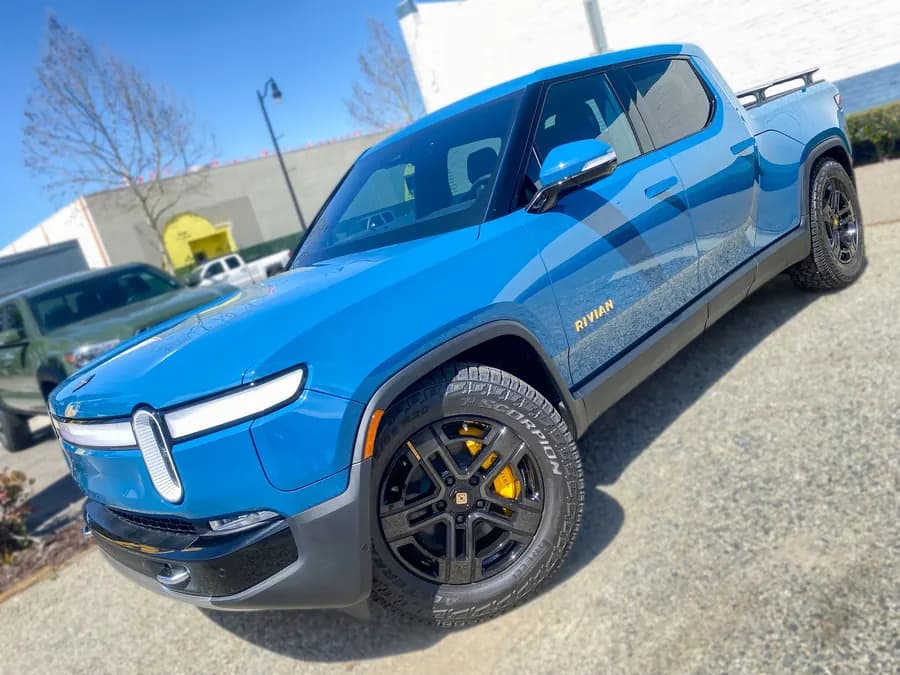 Rivian R1T with window tint installed by OC House of Tint