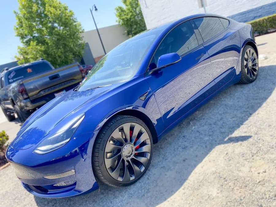Tesla Model 3 with window tint installed by OC House of Tint
