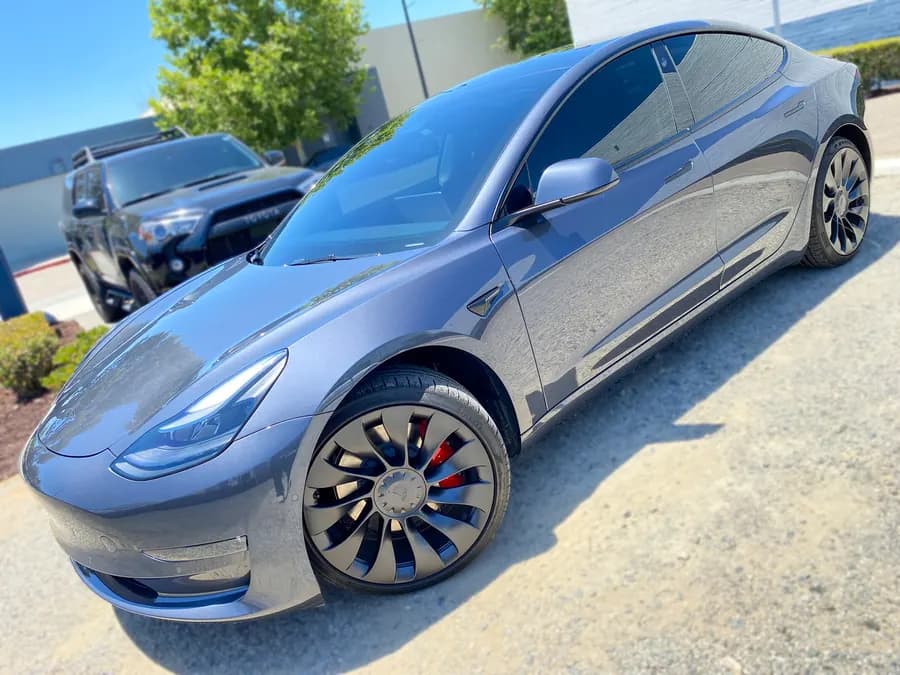 Tesla Model 3 with window tint installed by OC House of Tint