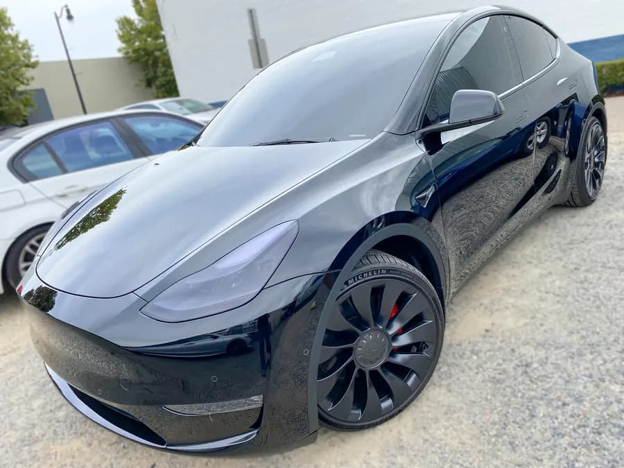 Tesla Model Y with window tint installed by OC House of Tint