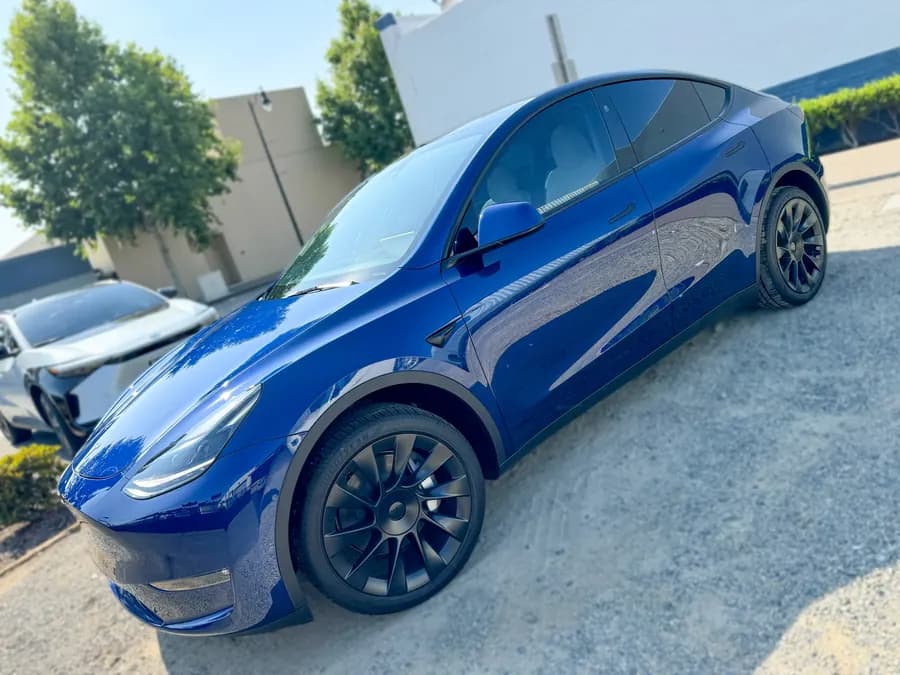Tesla Model Y with window tint installed by OC House of Tint