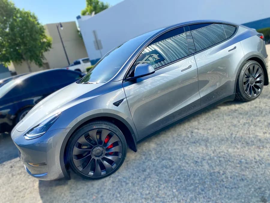 Tesla Model Y with window tint installed by OC House of Tint