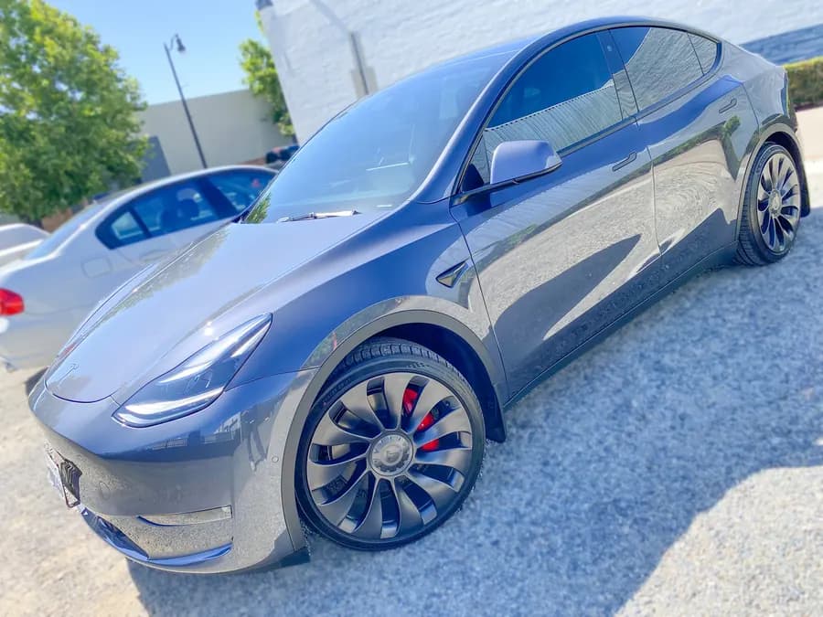 Tesla Model Y with window tint installed by OC House of Tint