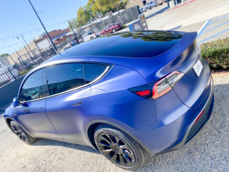 Paint protection film on a Tesla Model Y
