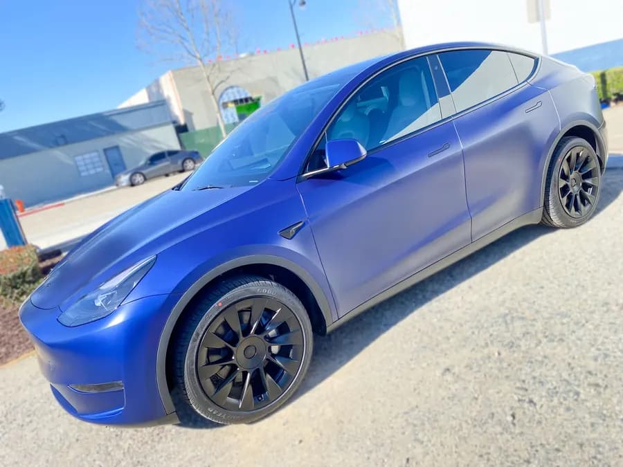 Paint protection film on a Tesla Model Y