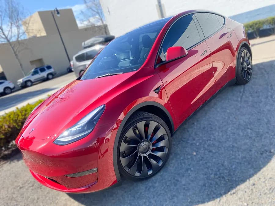 Tesla Model Y with window tint installed by OC House of Tint