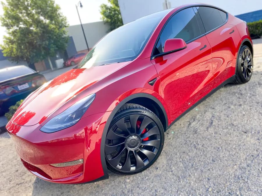 Tesla Model Y with window tint installed by OC House of Tint