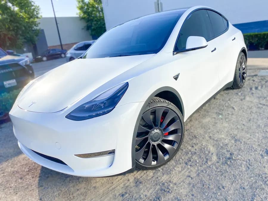 Tesla Model Y with window tint installed by OC House of Tint