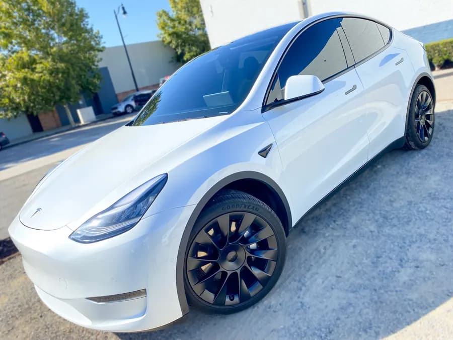 Tesla Model Y with window tint installed by OC House of Tint