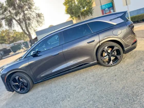 Gray Lucid Gravity viewed from the side with XPEL XR Plus ceramic tint at OC House of Tint