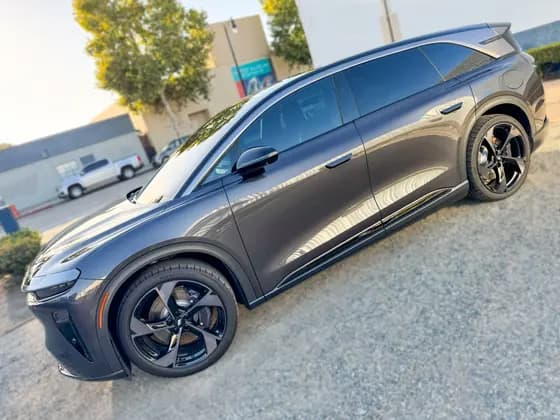 Gray Lucid Gravity side glass and body profile with XPEL XR Plus ceramic tint at OC House of Tint
