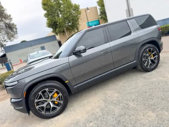 Gray Rivian R2 side profile at OC House of Tint