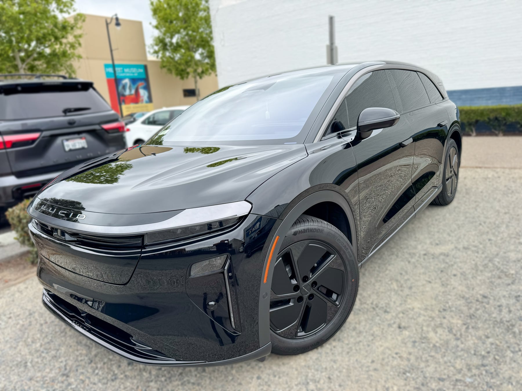Black Lucid Gravity front angle and side glass at OC House of Tint