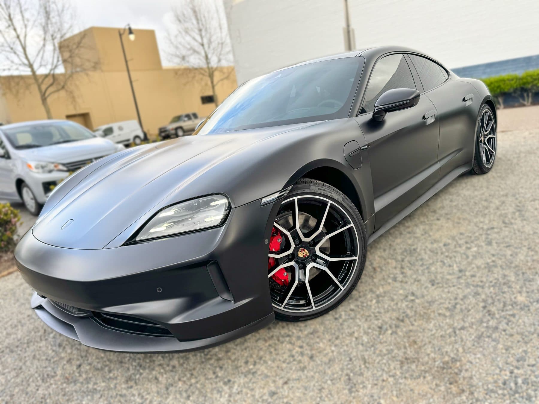 Porsche Taycan stealth matte paint protection film
