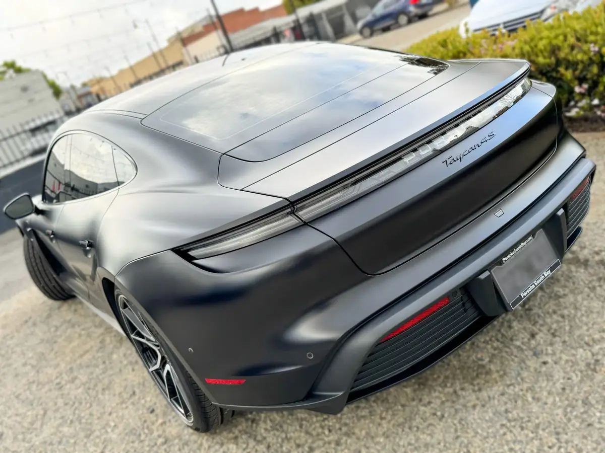 Porsche Taycan with stealth PPF and XR Plus ceramic tint