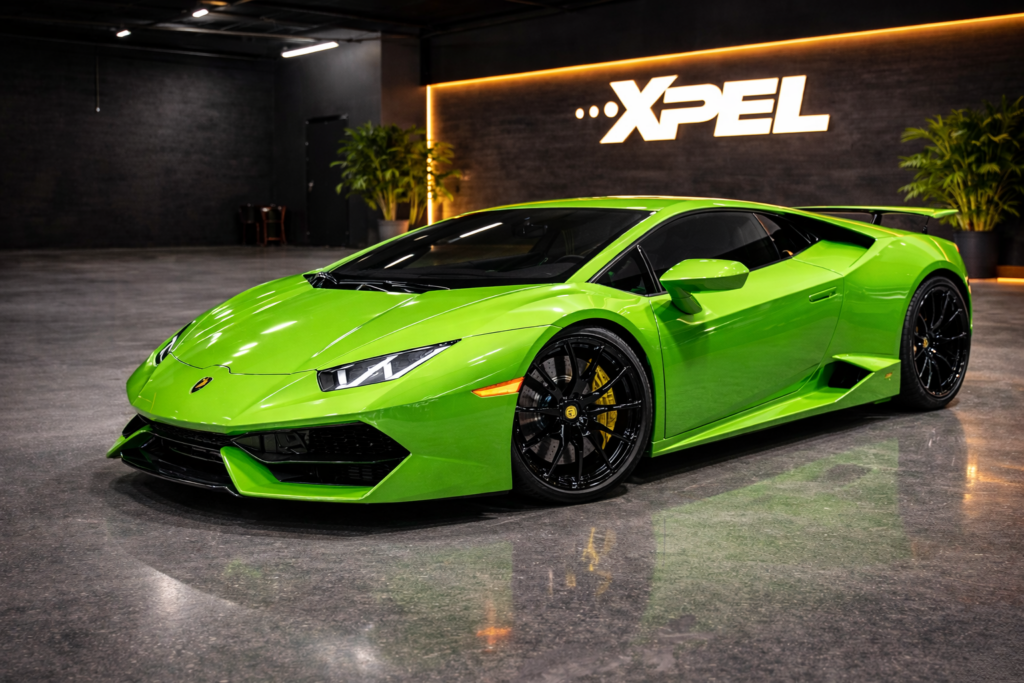 Lamborghini with XPEL ceramic window tint at OC House of Tint in Orange County